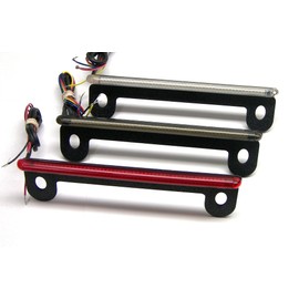 C-Me Low Profile License Plate/Tag Mount Motorcycle Brake/Turn Signal LED Light Bar - Integrated Red/Amber with Smoked Lens
