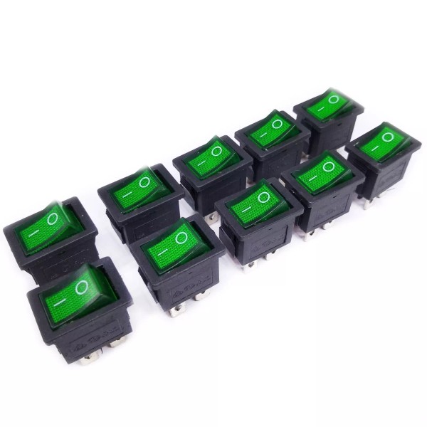 Unbranded US Stock 10pcs Green LED Light OFF/ON Boat Car