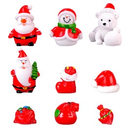 FIBOUND 18 Stück Weihnachten Miniatur Ornamente, Weihnachtsfiguren Klein Deko, Harz Figuren Mini Weihnachtendeko, Niedlichen Cartoon Xmas Decor, Dekoration Für Weihnachtsfeier Lieferungen