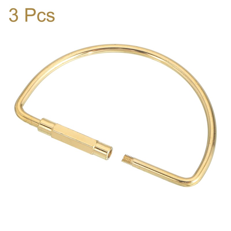 QUARKZMAN 3 Pieces Brass Screw Lock Key Ring Car Key