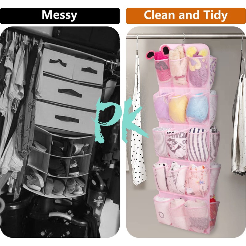 MISSLO 30 Large Pockets Dual Sided Hanging Shoe Organizer for