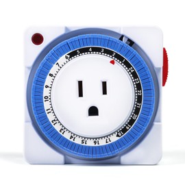 Jadeshay 24-Hour Plug-in Mechanical Timer, 96 Switching Segments 15-Minute Intervals Outlet Timer Programmable Mechanical Timer Switch for Refrigerators, Coffee Machines, Colored Lights