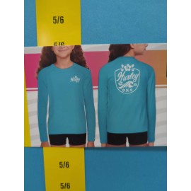 Hurley Youth Girl's Long Sleeve UPF 50+ Moisture Wicking Swim Top Sz 5/6 NWT