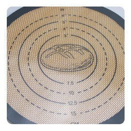 esahpss Silicone fiberglass baking mat with long handle,thickened to 0.7mm,hanging baking mat,oval gray 56 * 15cm,thickened round gray 54 * 21cm,sold in pairs of 2