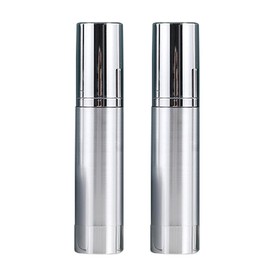 2PCS 50ml 1.7oz Silver Empty Plastic Airless Pump Bottles Dispensers Refillable Cosmetic Cream Lotion Pump Jars Travel Container for Emulsion Essence Oil