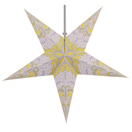 Guru-Shop Baldur Foldable Luminous Paper Star, Advent, Christmas Star, 60 cm - Window Decoration Star, 7 Tips