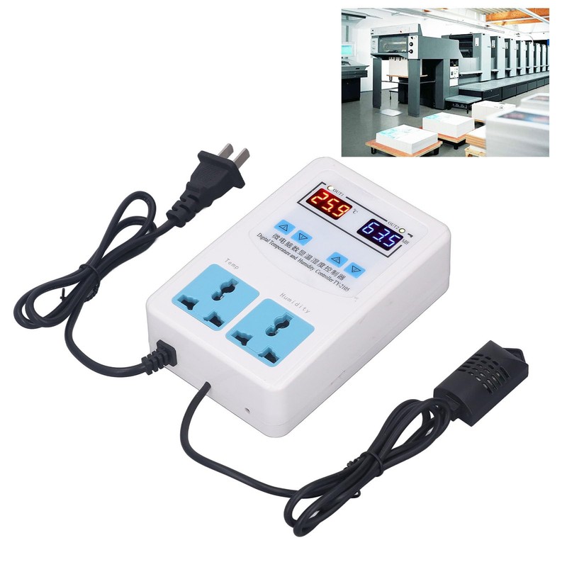 Digital Humidity Thermostat, Temperature Humidity Controller Easy Installation 0% ~