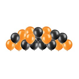 12" Latex Vibrant Black & Orange Colour Combination Plain Balloons For Party Decorations Valentines Day Pack of 30