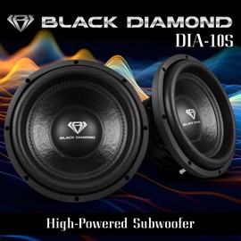 BLACK DIAMOND DIA-10S 10" Car Subwoofer 4 Ohm Single Voice Coil 440 Watts Max (1 Speaker)