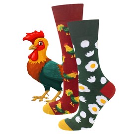 soxo Men's Socks, Funny Gifts For Men, 40-45, Chickens and eggs