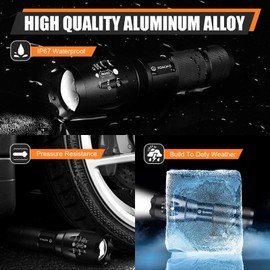 Esgofo LED Flashlights 2 Pack Bright Powerful EDC Handheld Flash Lights, High Lumens Pocket Linterna, 5 Modes, Waterproof, for Gift Survival Emergency Camping