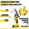 Cordless Mini Chainsaw 6 Inch, Auto Oiler &Tool-Box, One-Hand Handheld