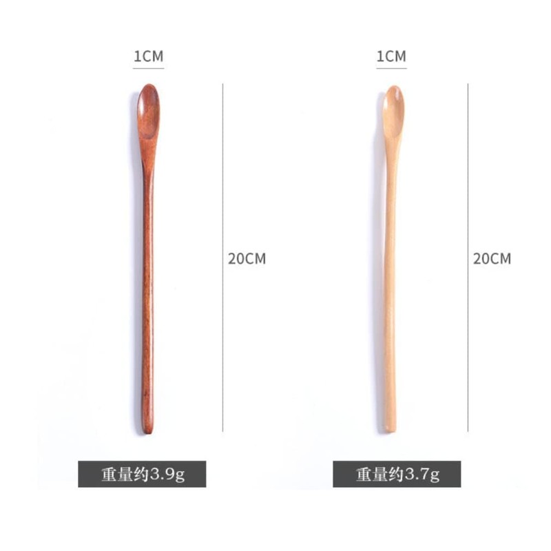 SITEDAN Muddler Spoon Wooden Long Spoon Stirring Stick Coffee Spoon