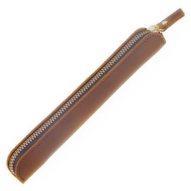Aabellay Leather Pencil Case Pencil Case Pen Case Handmade Pen Holder Leather Case Pen Case for Fountain Pen Pen Case Ballpoint Pen Stylus Pen Zip Brown, brown, handmade vintage