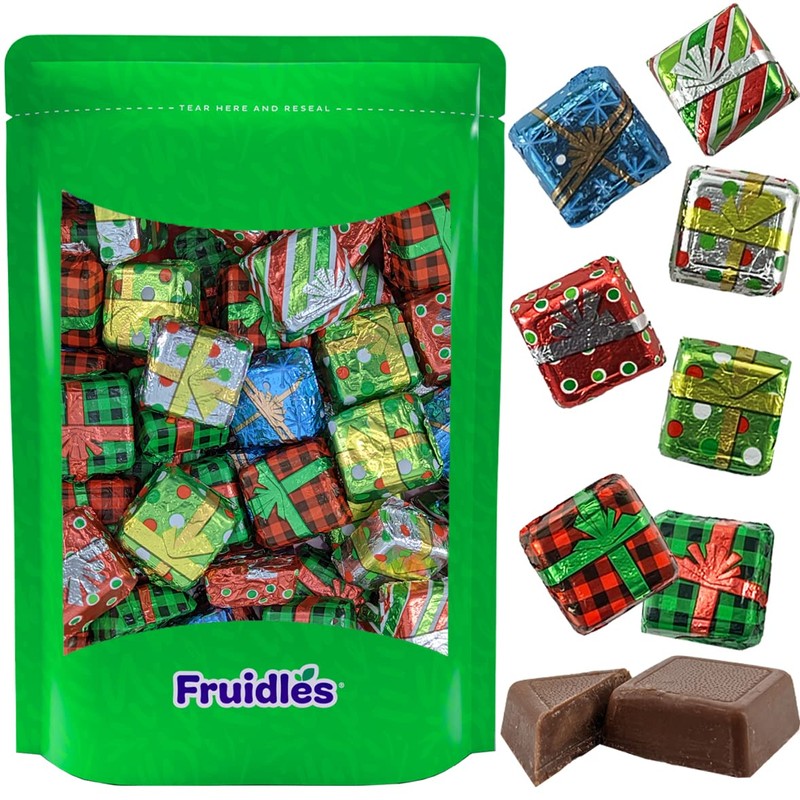 Fruidles Rich Christmas Chocolate Presents Squares Design, Smooth & Creamy