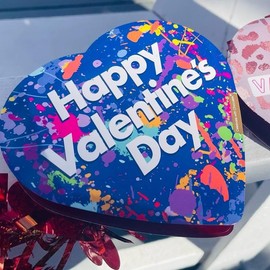 Valentines Day Gift | Heart Box of Genuine Crystals | Small Box | Box of Chocolate | New Age Gift | Spiritual Gift | Witchy Gift - Box Design: Paint Splatter