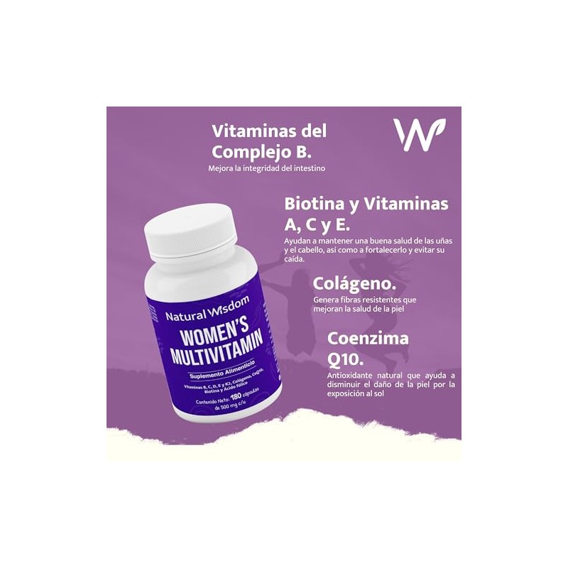 Women Multivitamin Vitaminas Mujer Performance Energia Vitalidad Piel Saludable 180