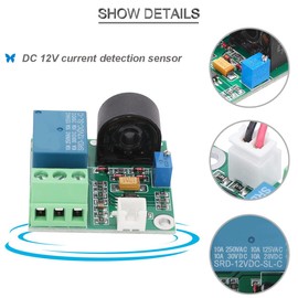 Youmile Current Detection Sensor AC Current Sensor Module 5V 12V 24V 0-5A Adjustable Relay Protection Module Overcurrent Protection Switching Output with Screwdriver (12V) Pack of 2