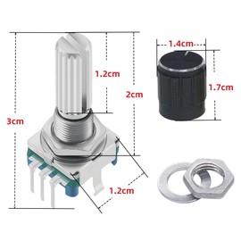 WWZMDiB 6Pcs EC11 Rotary Encoder with Push Button 360° 5 Pins and Knob Cap for Arduino, Raspberry Pi, ESP32