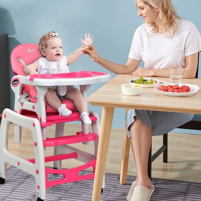 INFANS 5 in 1 Baby High Chair, Convertible Toddler Table