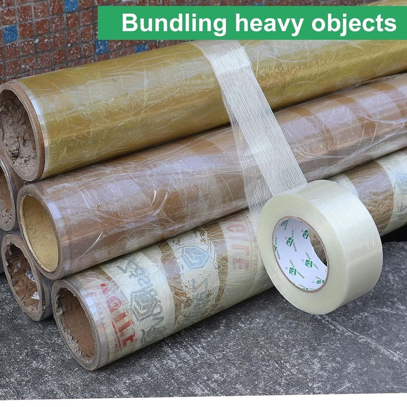 BOMEI PACK 3-Pack Mono Filament Strapping Tape 5.5mil x 2Inch