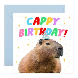 Central 23 Birthday Card - 'BIRTHDAY CAPYBARA' - Perfect for Celebrating with a Fun and Quirky Twist - Ideal for Adding a Unique and Adorable Touch to Their Special Day - Comes With Stickers