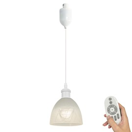 Kiven 1-Light H-Type track lighting pendants Adjustable Height,Modern h track pendant lights with Remote Control Dimmer,Decorative Track Lighting Fixture for Kitchen Island Hallway Restaurant,White