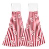Popcorn Box Strips Hanging Kitchen Towels Christmas Red Hand Towel