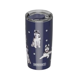 SERENGETI Siberian Husky 16 Oz. Stainless Steel, Vacuum Insulated Tumbler with Spill Proof Lid - 3D Print - Insulated Travel mug for Hot or Cold Drinks (Siberian Husky Tumbler)