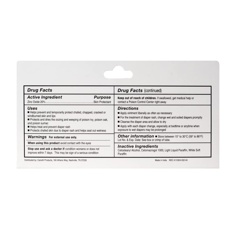 CareAll Zinc Oxide 20% Skin Protectant Barrier Ointment 2 oz