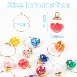 CCINEE 16 PCS Wine Charms Markers Beads for Glasses Wine Tasting Party,Reusable Key Chains Drink Marker Earrings Holiday Party Decoration