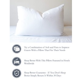 Extra Firm Polyester Bed Pillow – High Loft, Firm Density, Tall Pillows