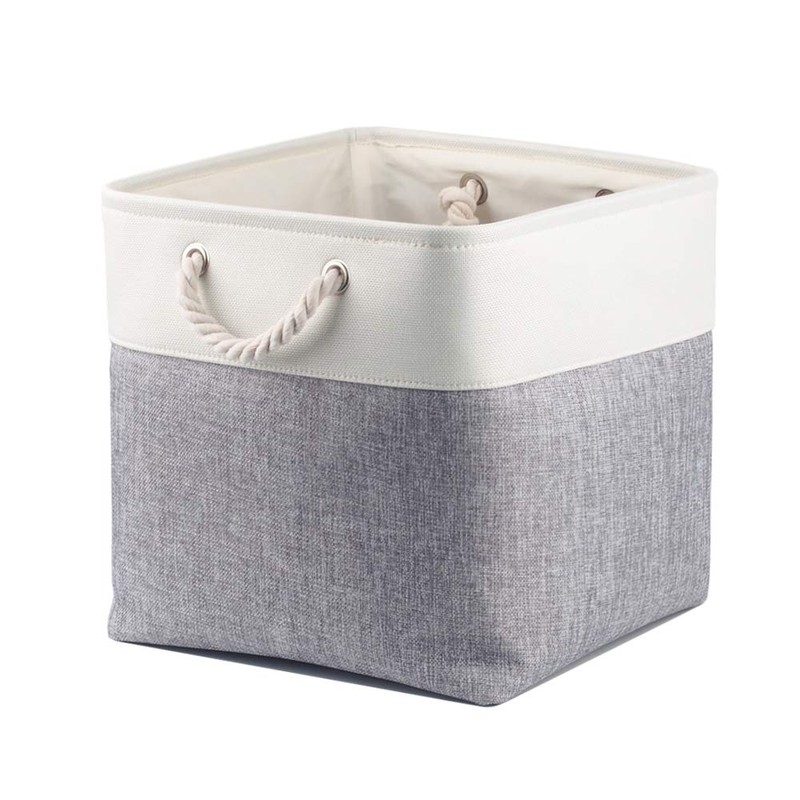 Mangata Fabric Storage Basket, Canvas Cube Storage Boxes 25x25x25cm for