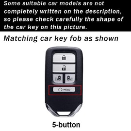 ontto Key Fob Cover Handmade Leather Key Holder Fit for Honda Civic Accord CRV HRV Pilot Ridgeline Passport Insight 2017-up, Blue