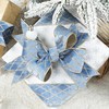 Mayreel Dusty Blue and Gold Christmas Tree Ribbon 2.5 Inch,