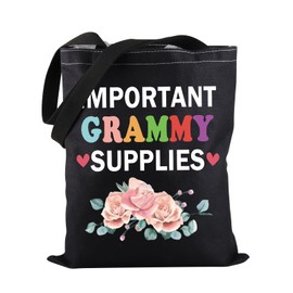 PWHAOO Grammy Merchandise Important Grammy Supplies Tote Bag New Grammy Gifts Best Grandma Gift Mother's Day Gift, Grammy Supplies Tote