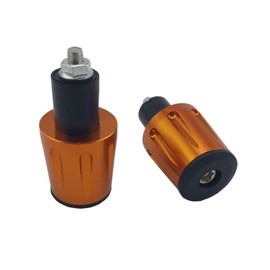 Szmsmy Bike Motorcycle Universal Handlebar End Plug Grip End Anti Vibration CNC Aluminum 22.2mm 7/8" Set of 2 (Orange)