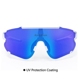 RacyRam Sport Sunglasses for Men Women, UV400 Protection Glasses for Baseball, Cycling, Running, Softball, Fishing, MTB Bik(Non-Polarized Blue)