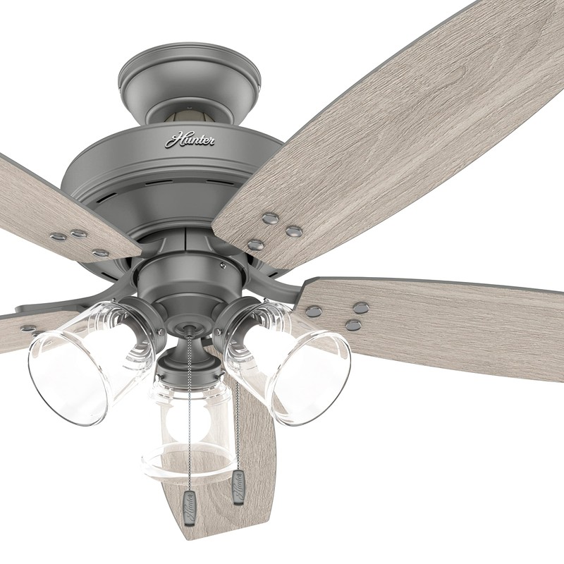 Hunter Fan 52 inch Casual Matte Silver Indoor Ceiling Fan