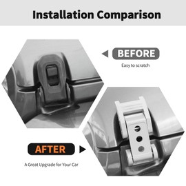 Hood Latches Hood Lock Catch Latches Kit Aluminum Alloy Stainless Steel for Jeep Wrangler JK JKU JL JLU & Gladiator JT 2007-2024,White