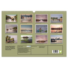 Kerala Backwaters - With the Houseboat Through the Tropical Water World (Wall Calendar 2026 DIN A3 Landscape), CALVENDO Monthly Calendar