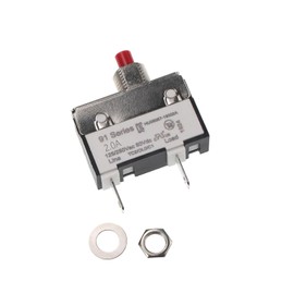 RKURCK 1Pcs 125/250V AC 50V DC Push Button Thermal Circuit Breaker 2 Amps,Overload Protection Quick Connect Terminals Manual Reset Switch
