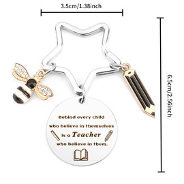 Teacher Gifts,Thank You Teacher Gifts,Bee Keyring,Teacher birthday Gifts for Teachers,Best Teacher Appreciation Gifts,End of Year Teacher Gifts from Students,Art Teacher Gift,Teacher Thanksgiving Gift