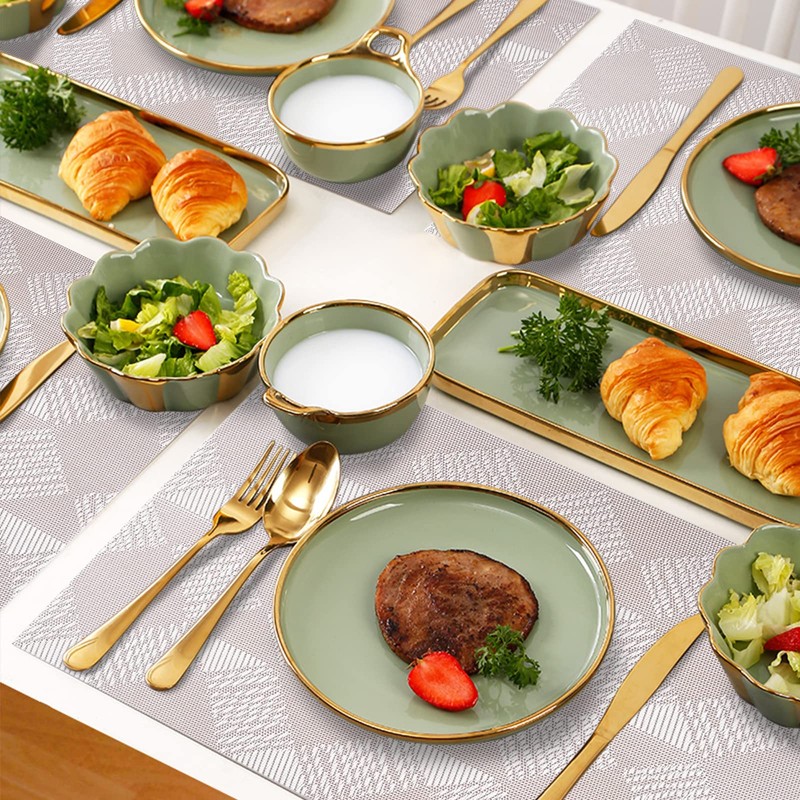 ASYOUWISH Set of 6 PVC Kitchen Table Place Mats, Non-Slip
