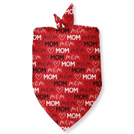 Mothers Day Dog Bandana, Happy Mothers Day Pet Scarf Accessories I Love My Mom with Heart Dog Scarf for Boy and Girl Mothers Day Valentines Day Bandana for Small Medium Dogs & Cats(Red)