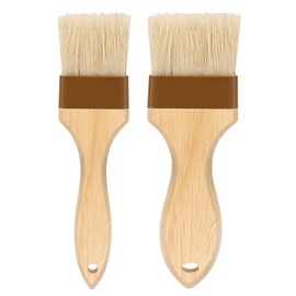 Pastry Brush,2" &1.5" Basting Brush for Cooking,Natural Bristle Cooking Brush for Oil Sauce,Non-Shedding Pastry Brush for Baking,Kitchen Food Brush for BBQ Grill Barbecue BPA Free Dishwasher Safe(2PC)