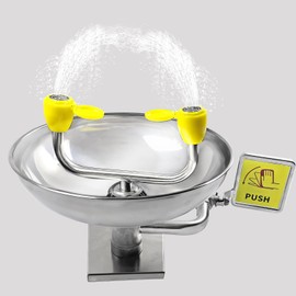TONGTONGFA Eye Wash Station Emergency Wall-Mounted，Portable First Aid Eyewash Station Eye Irrigation Sign，Eye Washer for Labs/Factories/Buildings，Easy to Install and Operate Emergency Eye Wash Sink
