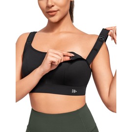 Yvette Nursing Bra Women's Adjustable Without Underwire Pregnancy Bra Padded, black, M