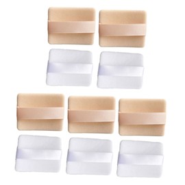 SAFIGLE 10pcs Makeup Powder Puff Soft Synthetic Sponge Applicators with Strap for Loose and Mineral Powder for Women and Smooth and Fluffy Touch