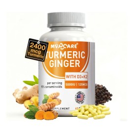 95  de curcumina, pimienta negra, extracto de propleo, aceite MCT en polvo y vitaminas D3 y K2. Suplemento nutricional deportivo para la salud de las 